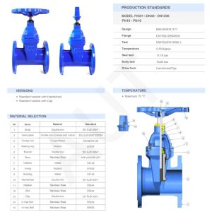 Cấu tạo van cổng ty chìm nắp chụp AUT